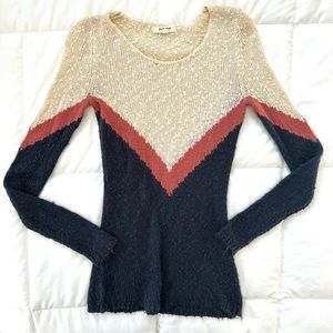 Pink Rose Striped Sweater